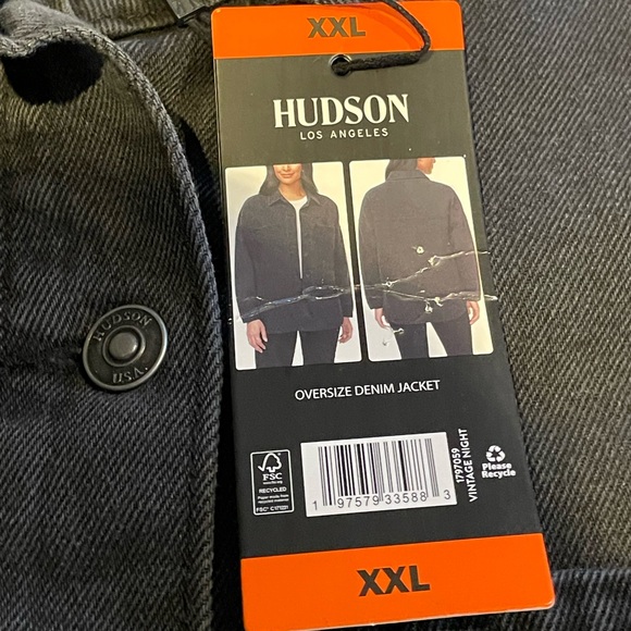 Hudson Ladies' Denim Shirt Jacket Women's Black OVERSIZE DENIM JACKET Size XXL - Picture 8 of 12